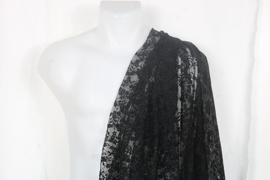 Tissu dentelle - motif fleuri - noir - photo 2/4 | So Tissus
