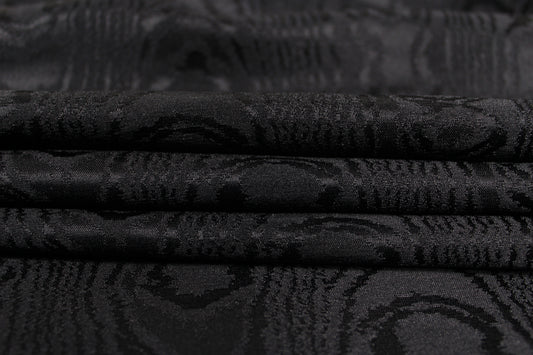 Tissu taffeta de soie - moiré - noir - photo 2/4 | So Tissus