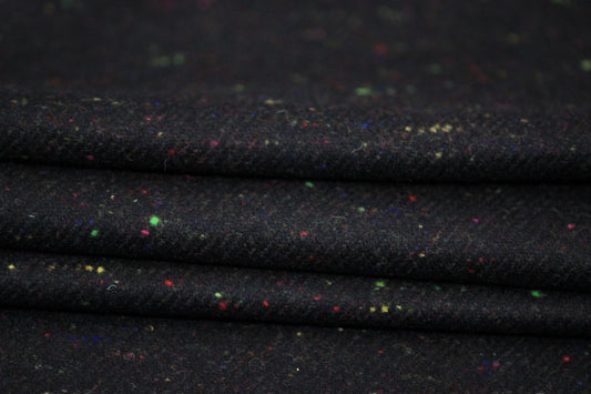 Tissu lainage - moucheté multicolore - ton noir - photo 2/4 | So Tissus