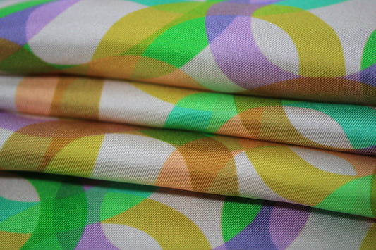 Tissu twill de soie - imprimé circulaire - multicolore - photo 2/4 | So Tissus