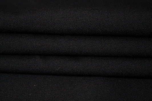 Tissu laine froide piqué - noir - photo 2/4 | So Tissus