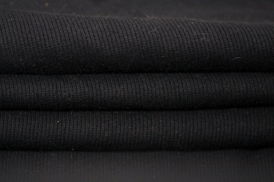 Tissu maille coton côtelé stretch - noir - photo 2/4 | So Tissus
