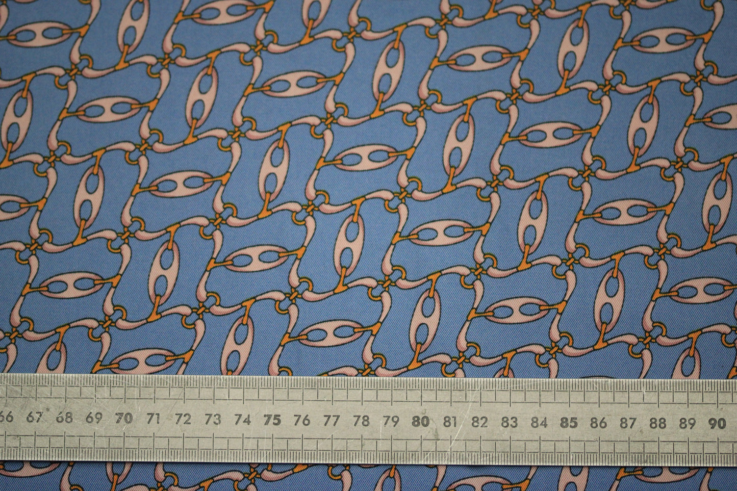 Tissu twill - imprimé chaine - ton bleu et rose - photo 5/5 | So Tissus