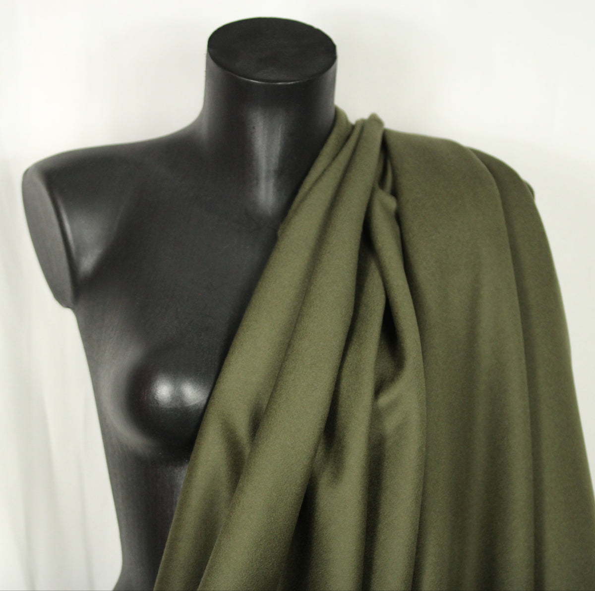 Stoff drap de Wolle und cachemire - schwarz