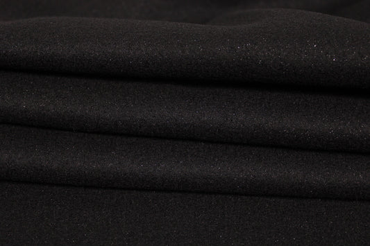 Tissu drap de laine fin - noir et lurex - photo 2/4 | So Tissus