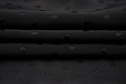 Tissu viscose - à pois - noir