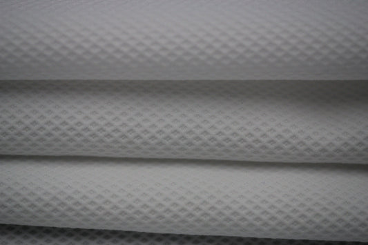 Tissu popeline piqué de coton prestige - blanc