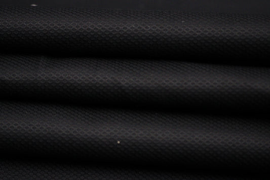 Tissu popeline piqué de coton prestige - noir