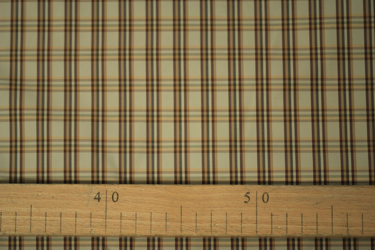 Tissu viscose - à carreaux - ton beige