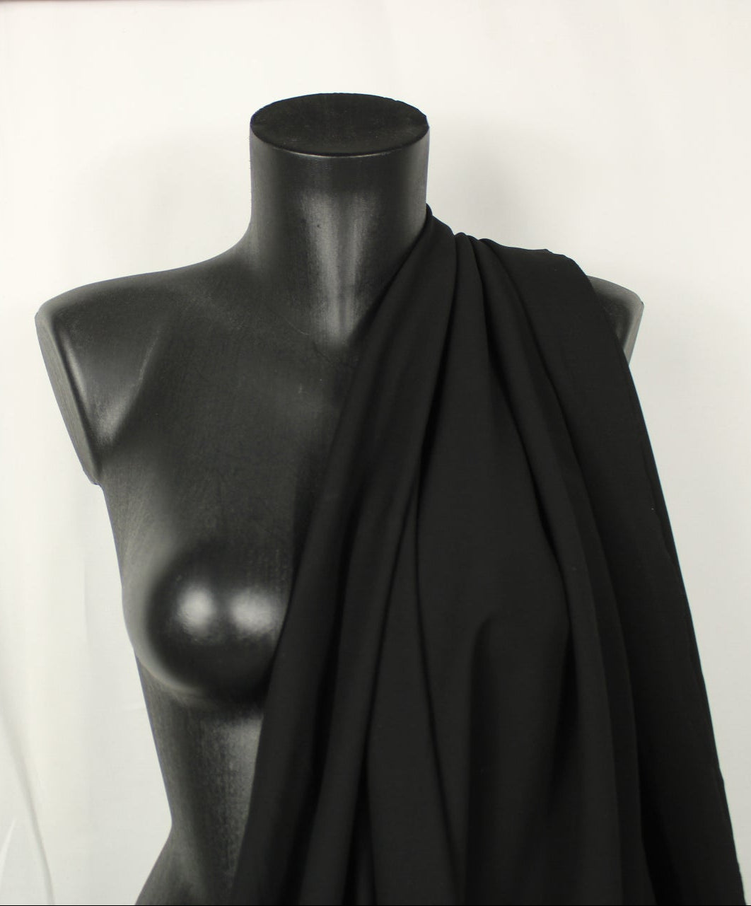 Tissu crepe viscose stretch - noir - photo 4/4 | So Tissus