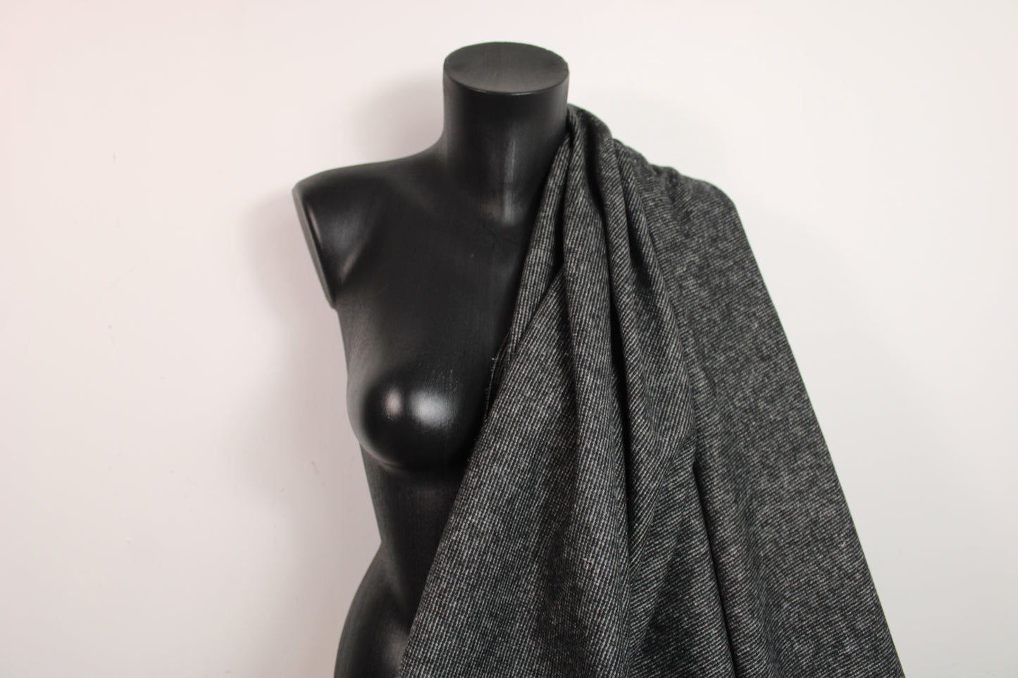 Tissu flanelle de laine et coton - gris anthracite - photo 4/4 | So Tissus