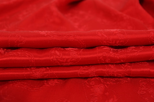 Tissu twill viscose - motif tigre fleuri - rouge - photo 2/5 | So Tissus