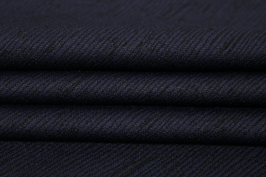 Tissu maille Milano - motif zébré - bleu marine et noir - photo 2/3 | So Tissus