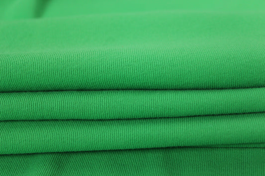 Tissu maille coton côtelé - vert pomme - photo 2/3 | So Tissus