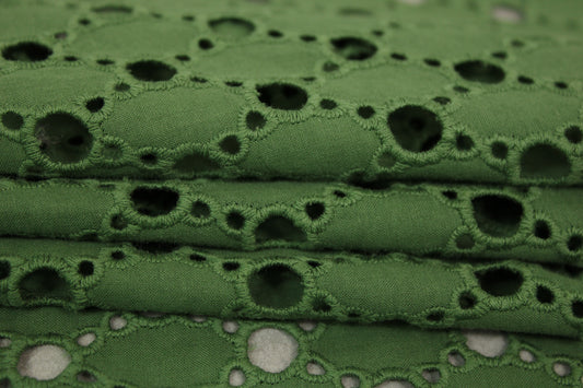 Tissu broderie anglaise - kaki - photo 2/3 | So Tissus