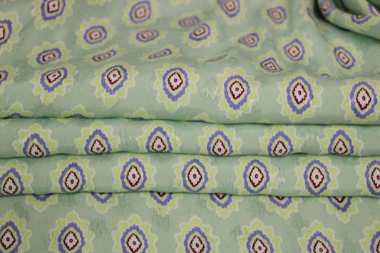 Tissu crêpe viscose - imprimé abstrait - ton vert d'eau - photo 2/4 | So Tissus