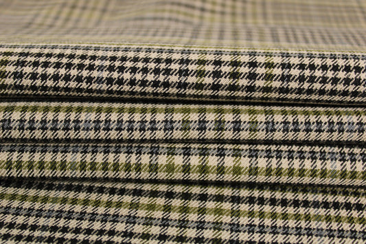 Tissu flanelle - petits carreaux - ton beige et noir - photo 2/4 | So Tissus