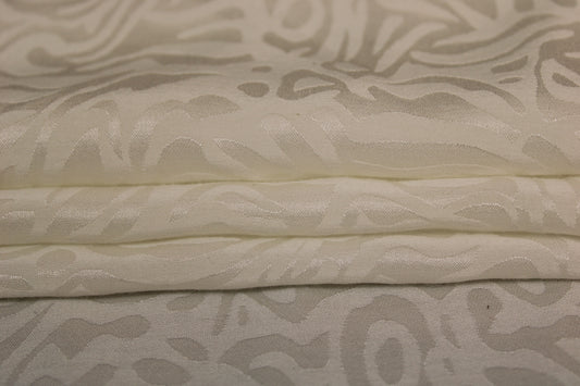 Tissu coton et soie - motif zébré - blanc - photo 2/3 | So Tissus
