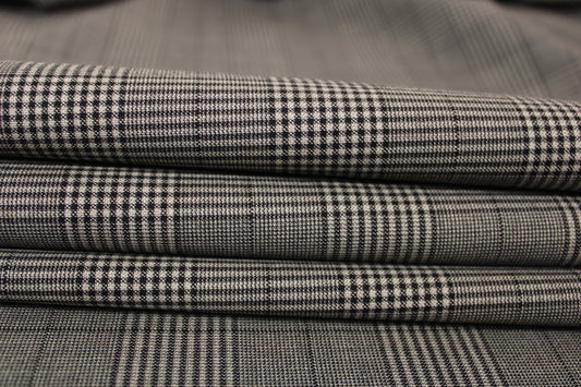 Tissu laine froide - prince de galles - ton gris - photo 2/4 | So Tissus