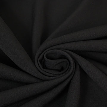 Tissu crêpe de laine stretch - noir