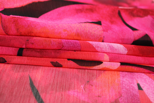 Tissu crêpon georgette - imprimé grandes fleurs - photo 2/6 | So Tissus