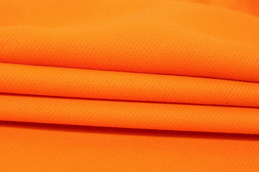 Tissu twill de laine épais- orange