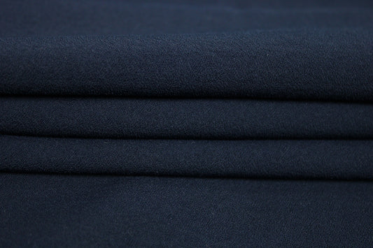 Tissu crêpe japonais stretch - bleu marine - photo 2/4 | So Tissus