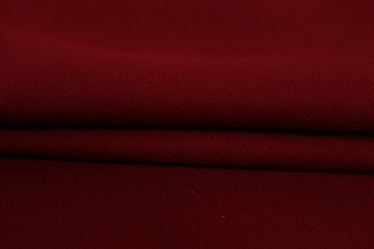 Tissu double crêpe de laine - grenat - photo 2/4 | So Tissus