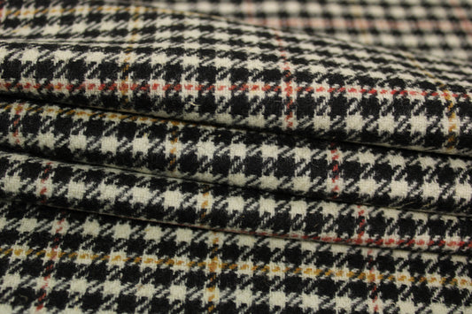 Tissu flanelle de laine - pied de poule - noir et blanc - photo 2/5 | So Tissus