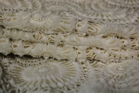 Tissu fausse fourrure - blanc et beige - imprimé attrape rêve - photo 2/4 | So Tissus