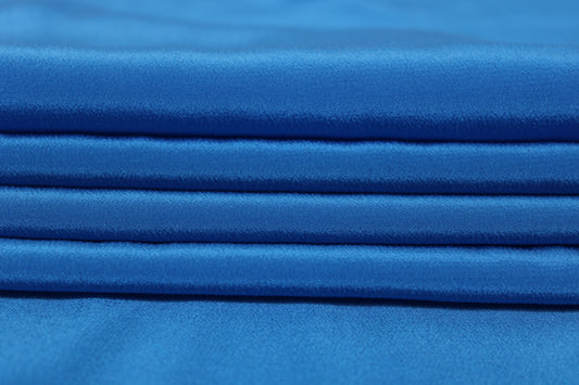 Tissu crêpe de chine 100% soie - bleu azur - photo 2/4 | So Tissus