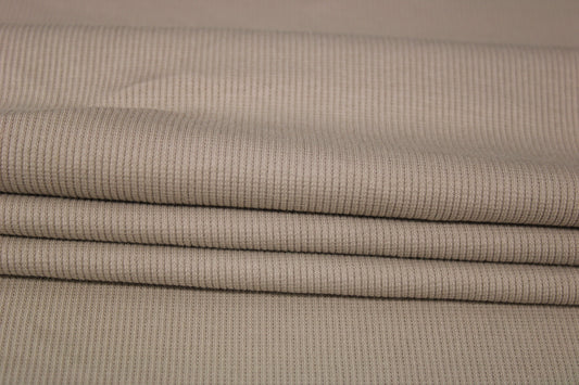 Tissu maille coton côtelé stretch - ecru - photo 2/4 | So Tissus