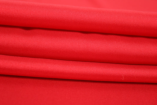Tissu twill de soie stretch - rouge - photo 2/4 | So Tissus