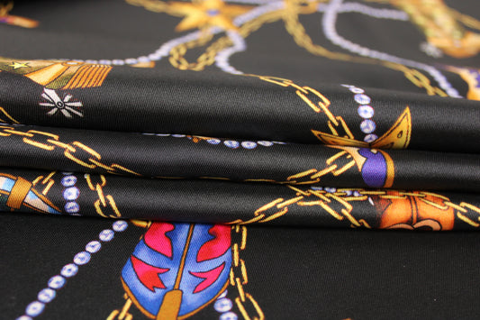 Tissu twill - imprimé santiags - noir et multicolore - photo 2/5 | So Tissus