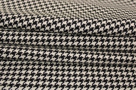 Tissu tweed - imprimé pied de poule - noir et blanc - photo 2/5 | So Tissus