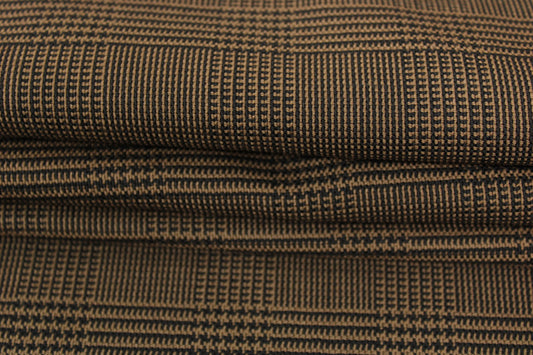 Tissu crêpe de laine - prince de galles - marron et noir - photo 2/5 | So Tissus