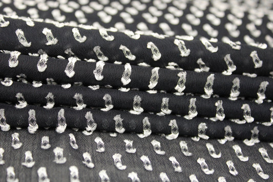 Tissu plumetis - noir et blanc - photo 2/6 | So Tissus