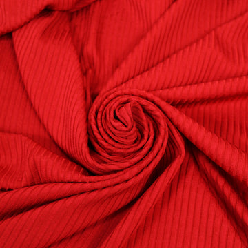 Tissu maille côtelé - rouge