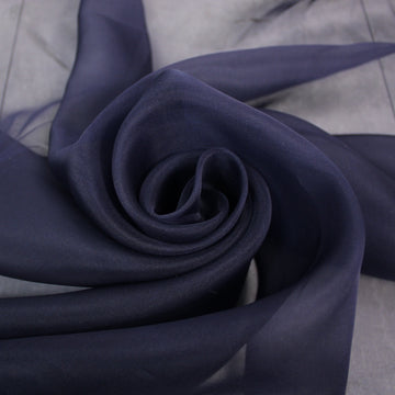 Tissu organza de soie 100% - bleu marine