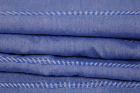 Tissu popeline coton - à rayure - bleu pastel - photo 2/5 | So Tissus