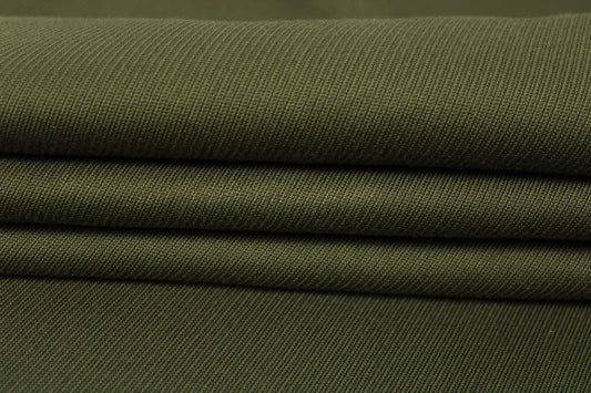 Tissu gabardine sergé de coton - kaki - photo 2/4 | So Tissus