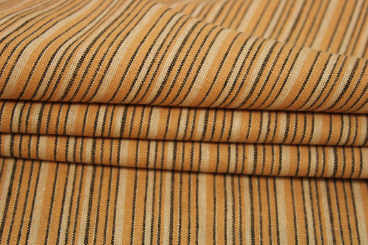 Tissu lin - à rayures - ton orangé - photo 2/4 | So Tissus
