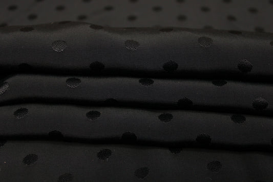 Tissu crêpe viscose - à pois - noir - photo 2/5 | So Tissus