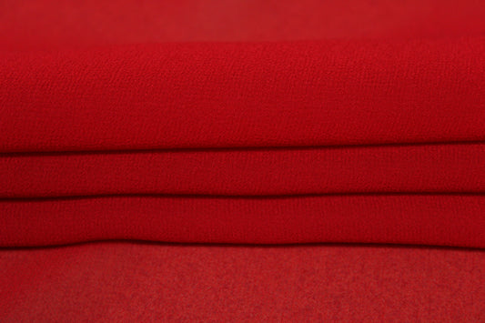 Tissu crêpe georgette de soie - rouge - photo 2/4 | So Tissus