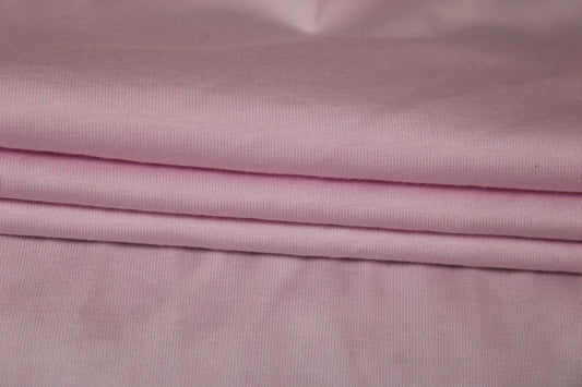 Tissu maille jersey coton viscose - rose pâle - photo 2/3 | So Tissus