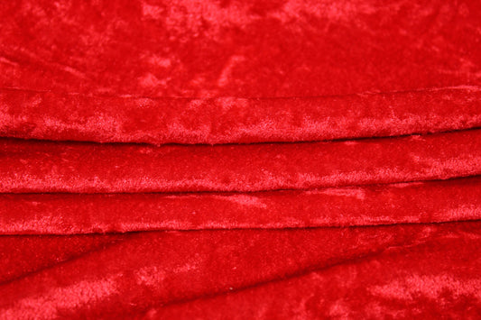 Tissu maille velours frappé - rouge vif - photo 2/4 | So Tissus