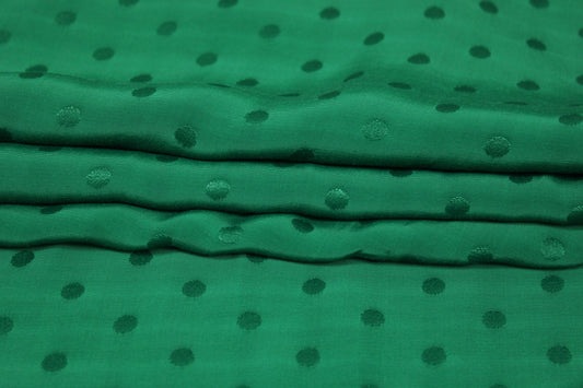 Tissu crêpe viscose - à pois - vert prairie - photo 2/5 | So Tissus