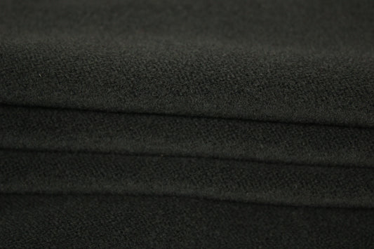 Tissu drap de laine et cachemire brossé - kaki foncé - photo 2/4 | So Tissus