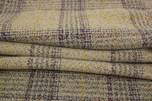 Tissu lainage - à carreaux - ton sable - photo 2/5 | So Tissus
