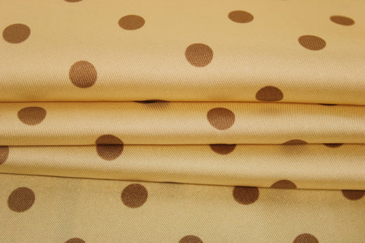 Tissu twill - à pois - vanille et marron clair - photo 2/5 | So Tissus